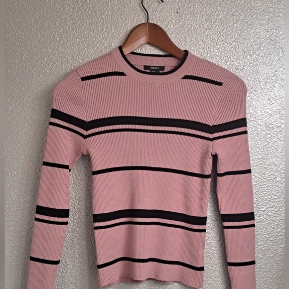 COPY - Forever 21 Pink With Black Stripes   Size M - Picture 6 of 7